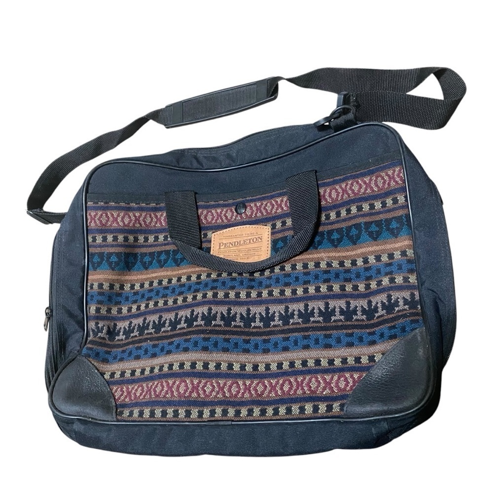 Pendleton Aztec Messenger Bag Wool Blend Laptop Bag Navy Black